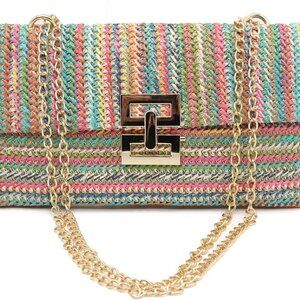 Straw Clutch Crossbody Bag Women Summer Woven Shoulder Envelope Evening